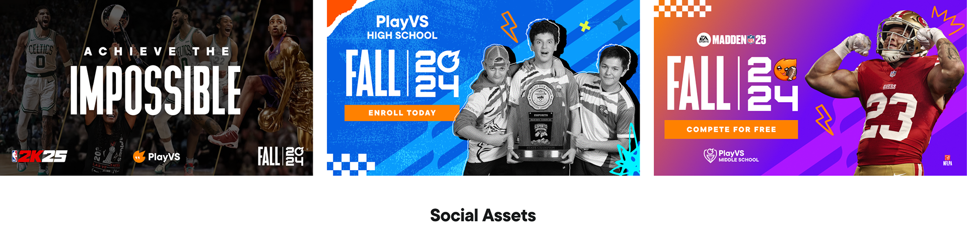 PlayVS seasonal enrollment social media assets