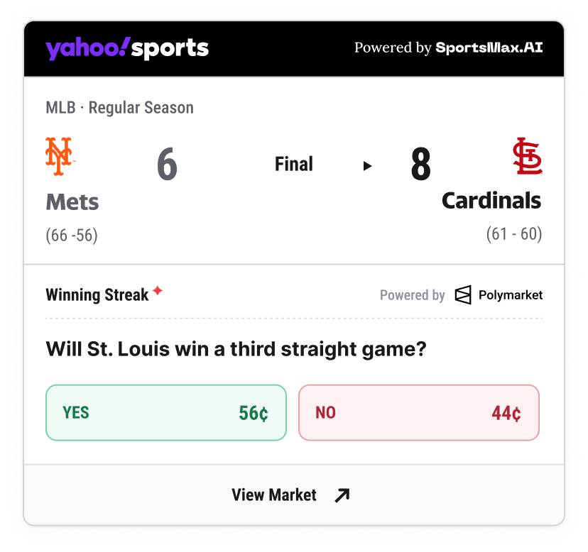 St. Louis Cardinals third straight win prediction market