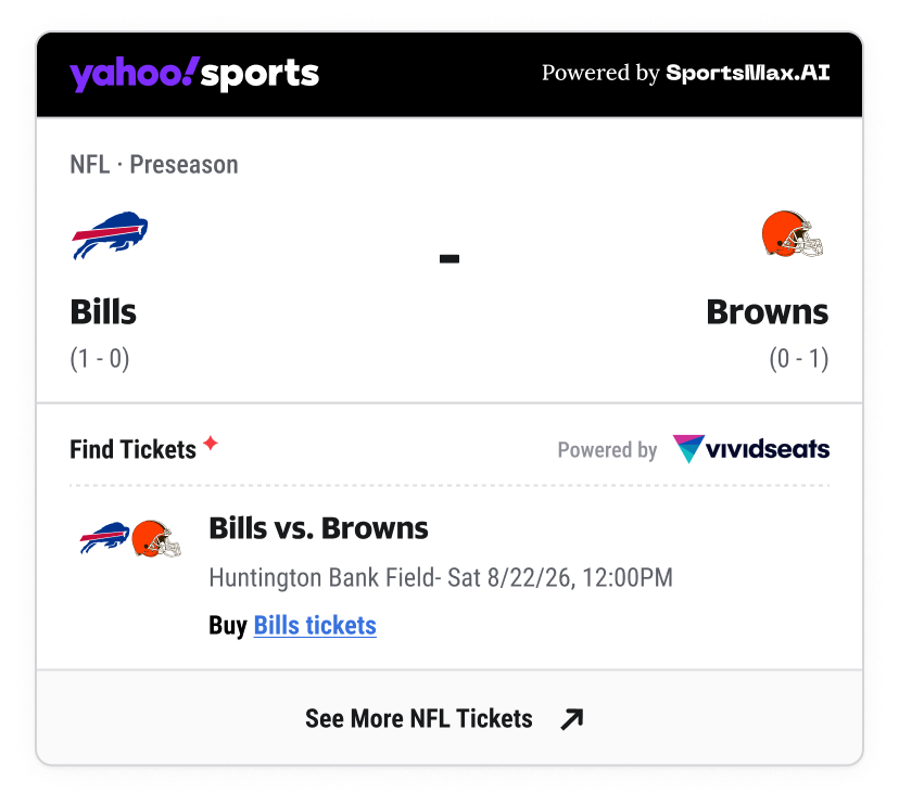 Buffalo Bills versus Cleveland Browns ticket widget