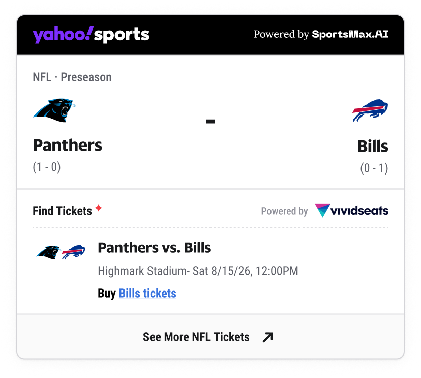 Carolina Panthers versus Buffalo Bills ticket widget